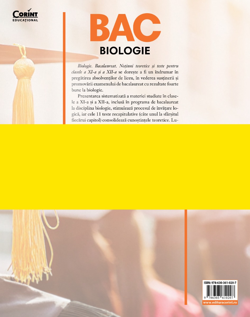 Bacalaureat 2027 - Biologie. Noțiuni teoretice și teste pentru clasele a XI-a și a XII-a