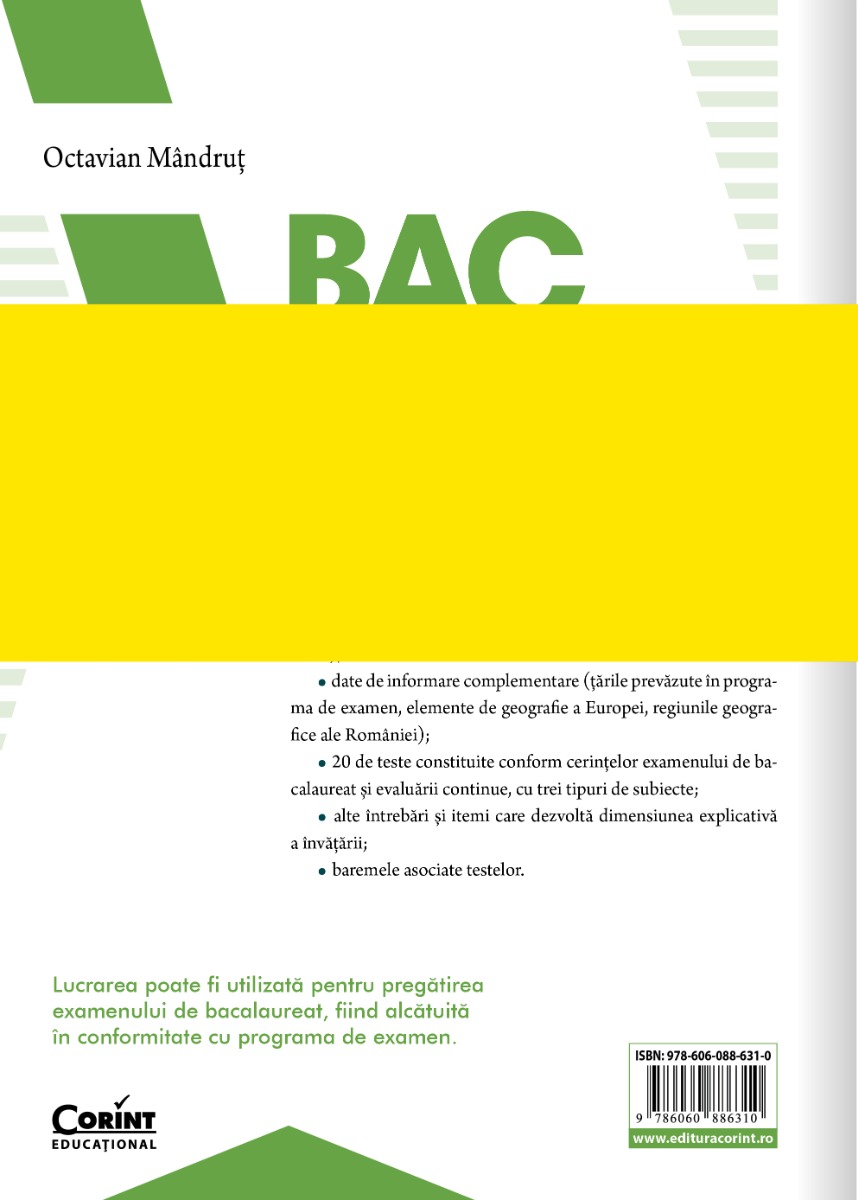 Bacalaureat 2027 - Geografie. Europa – România – Uniunea Europeană. Probleme fundamentale