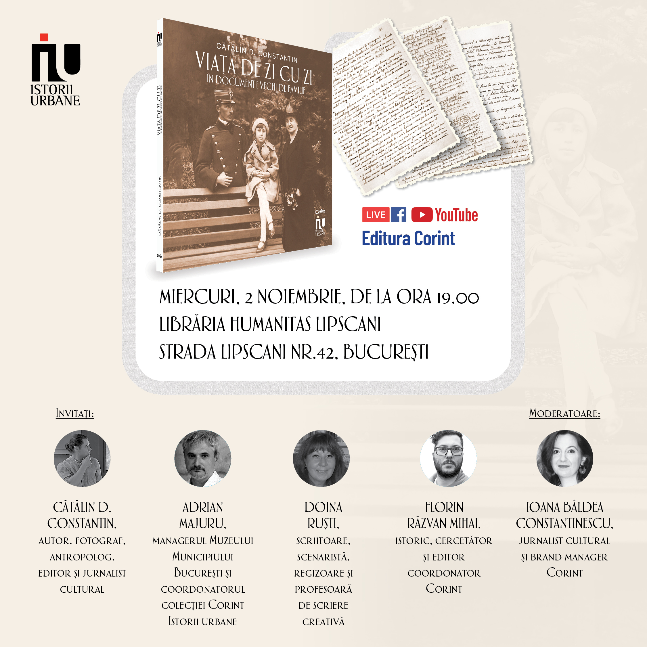 Lansare de carte: Viața de zi cu zi în documente vechi de familie de Cătălin D. Constantin