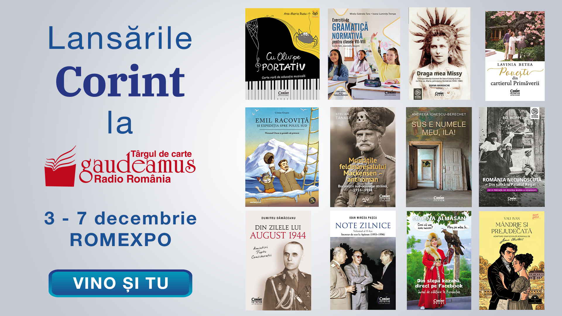 Gaudeamus, București, 2025: Bestsellere Corint, evenimente, lansări, dezbateri, dialoguri cu autori și multe surprize