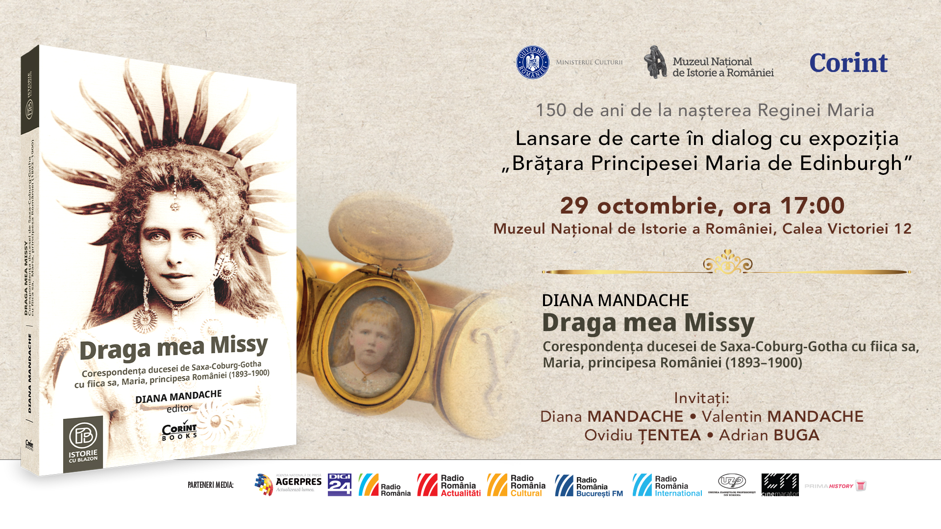 Lansare de carte în dialog cu expoziția Brățara Principesei Maria de Edinburgh