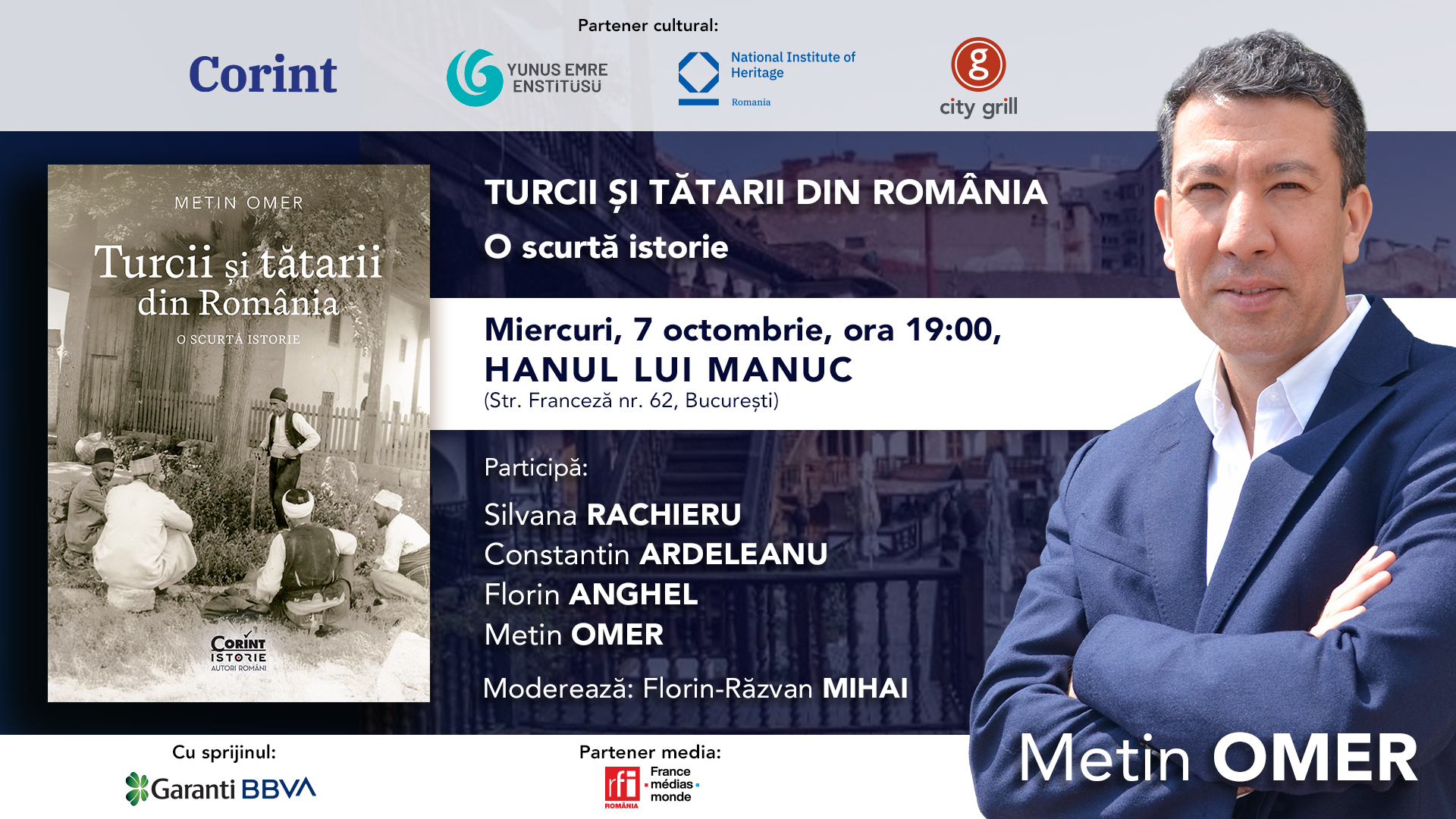 Lansare eveniment la Hanul lui Manuc - Turcii și tătarii din România de Metin Omer