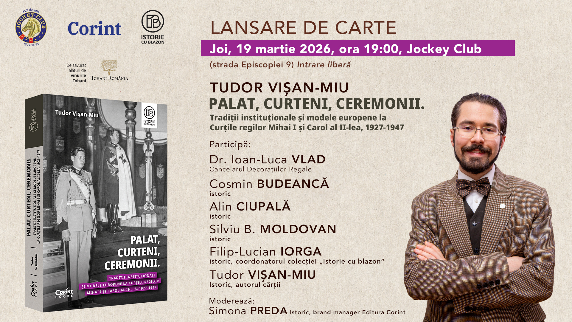 Lansare de carte - Palat, curteni, ceremonii de Tudor Vișan Miu