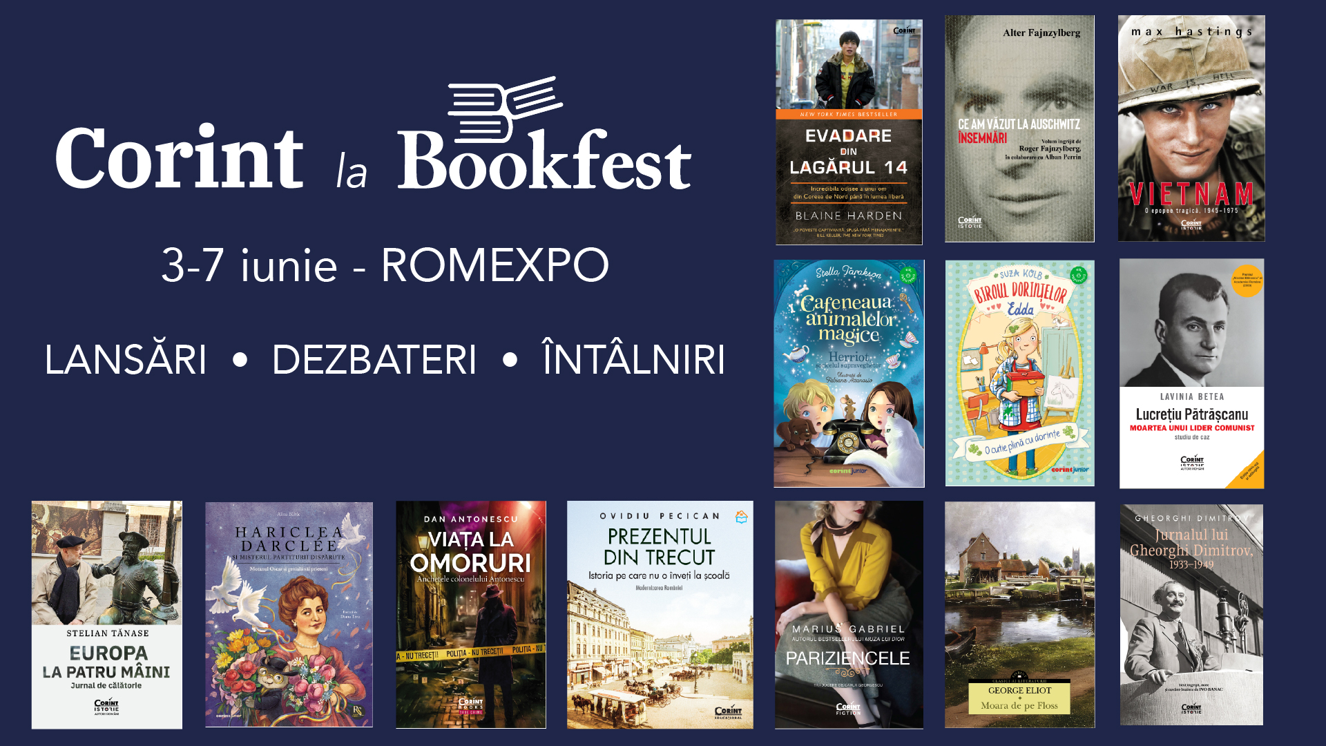 Corint la Bookfest 2026: lansări, dezbateri și peste 100 de noutăți editoriale