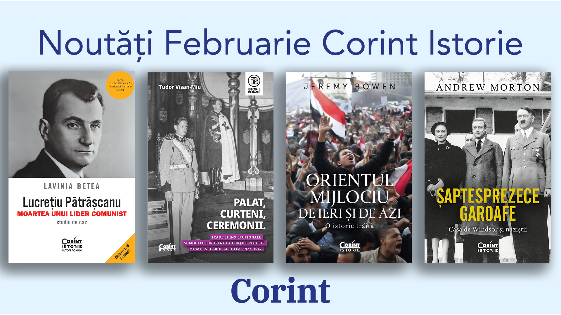 Primele patru titluri din 2026 la Corint Istorie deschid dosare sensibile