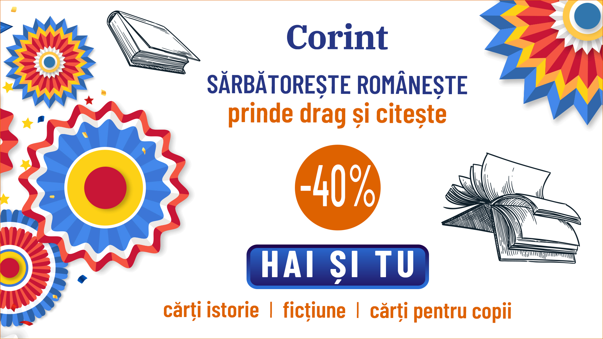 1 Decembrie: Sărbătorim Ziua Națională cu autori români și reduceri la cărți de 40%