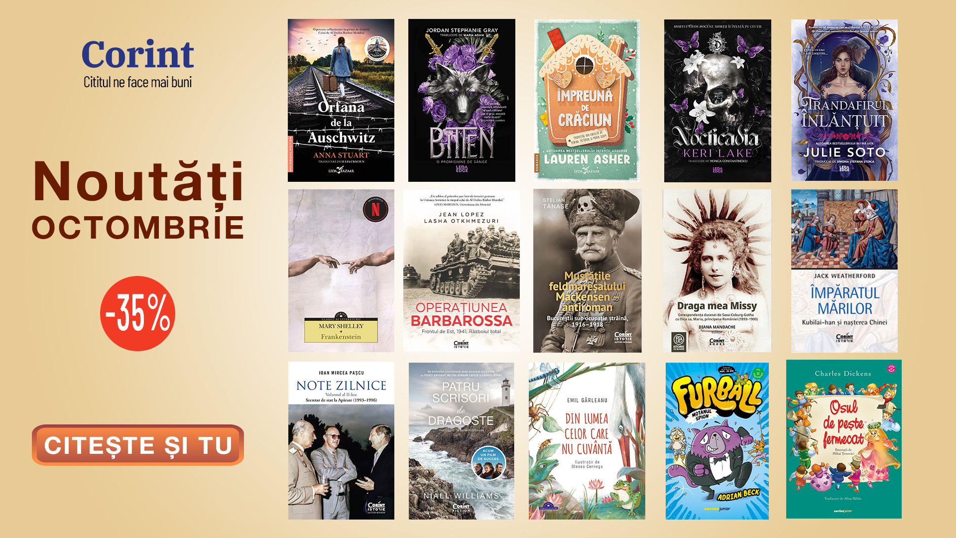 Noutățile lunii octombrie: Noi povești de la Auschwitz, magie și minuni din lumea celor care nu cuvântă